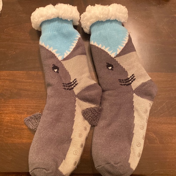 Other - Fuzzy shark socks with grippies
